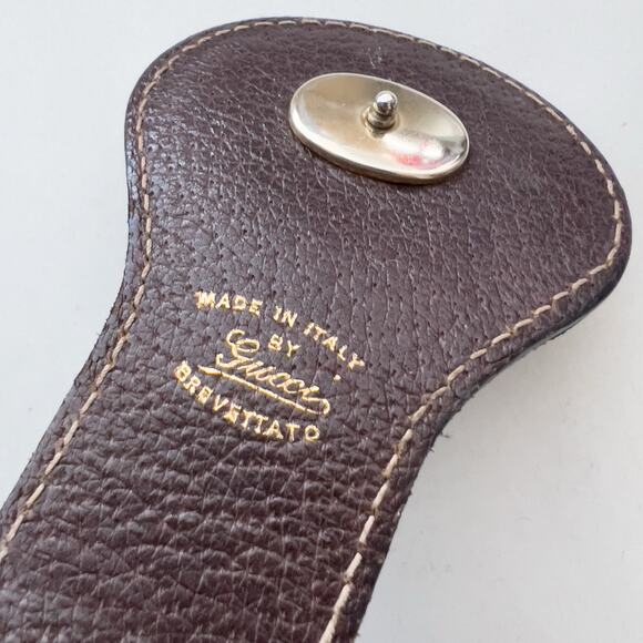 Vintage Gucci Bag Shoulder Purse Brown Monogram Logo Tan 70s 80s Flap - Picture 13 of 16